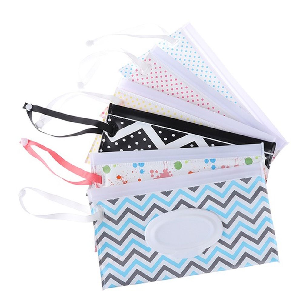 JOT60O Đứa bé Vỏ sò Snap Strap Hộp đựng khăn lau Hộp lưu trữ khăn ăn Túi khăn ướt Túi mỹ phẩm