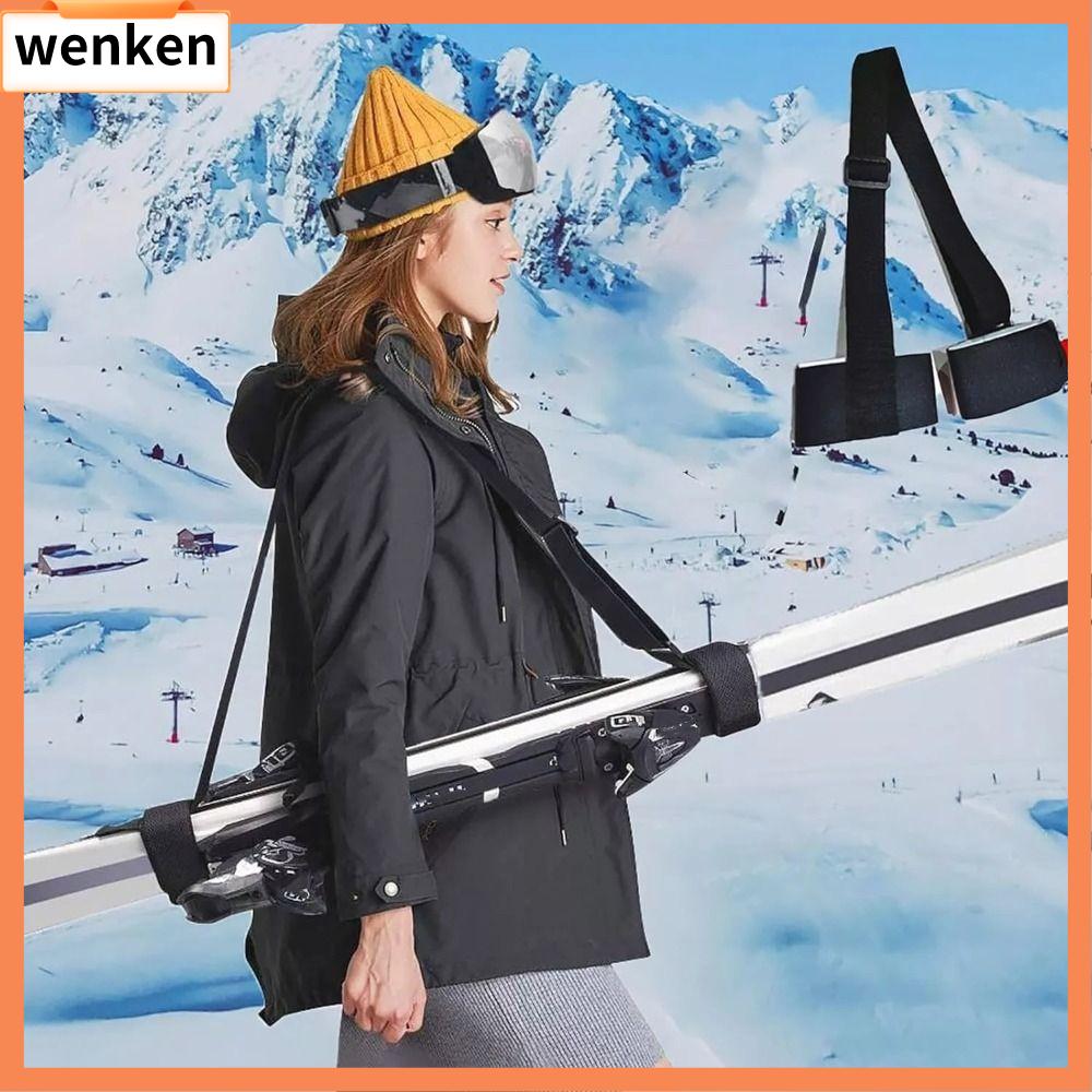 WENKEN Nylon Dây buộc trượt tuyết Miếng đệm bảo vệ EVA Có thể điều chỉnh Dây đai đính kèm trượt tuyết Dây buộc ván trượt tuyết Dành cho phụ kiện thể thao mùa đông