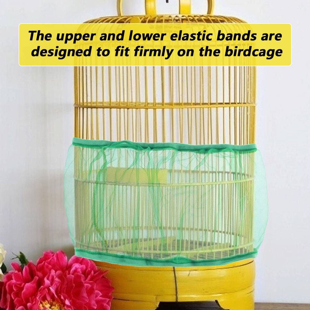 5TH Mesh Bird Parrot Cage Cover Net Easy Cleaning Seed Catcher Guard Shell Skirt - 9