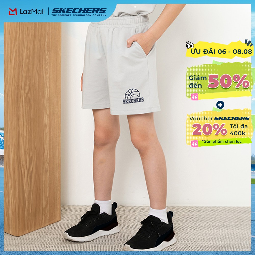 Quần Đùi Thể Thao Trẻ Em Skechers Basketball Culture Shorts - SL325K265-00KW Online Sale