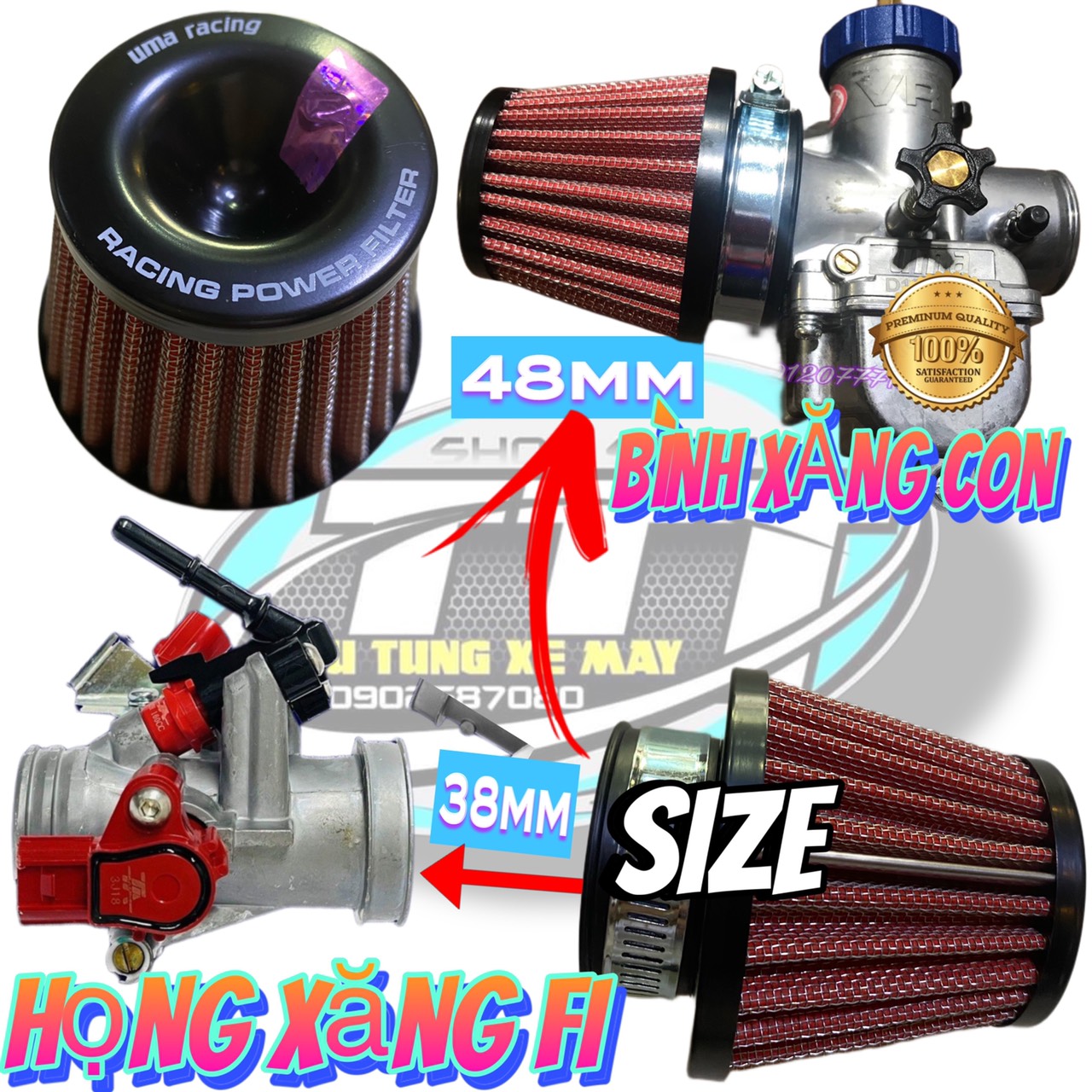 Pô e lọc gió tăng tốc uma racing hàng chính hãng
