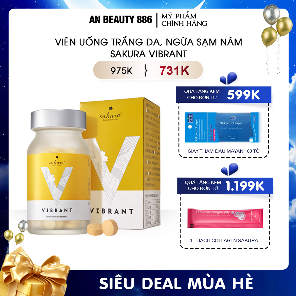 Viên uống trắng da, ngăn ngừa sạm nám Sakura Vibrant
