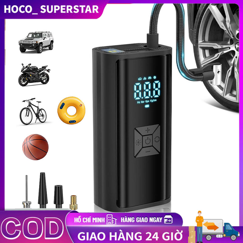 Bơm Xe Ô Tô,Xe Máy Xe Đạp Công Suất 120W Máy Bơm Lốp Ô Tô Di Động Máy Bơm Lốp Bánh Xe Di Động Không Dây