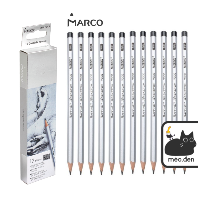 Bút Chì gỗ Marco Raffine 7000 phác thảo, sketching - Họa Cụ Hakuart