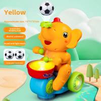 Internet celebrities with the same universal driving electric suspension blowing ball cute elephant cool music lights playing drums baby elephant toy car Douyin with the same style