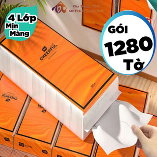 COMBO 3 Bịch giấy rút siêu dai 4 lớp 1280 tờ tặng kèm móc treo tường top gia