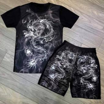 Bộ thun cộc Thể Thao in hình thú 3d nổi bật chất Co Giãn 4menhcm SET NAM 020