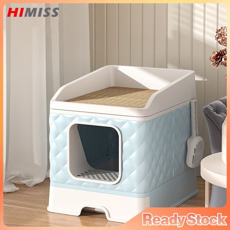 Foldable Cat Litter Box, Fully Enclosed Cat Litter Box With Drawer Type Tray, Pet Supplies, Extra Large Anti-Splashing Cat Toilet With Cat Scratch Pad ราคา 2,802 บาท*ส่งฟรี