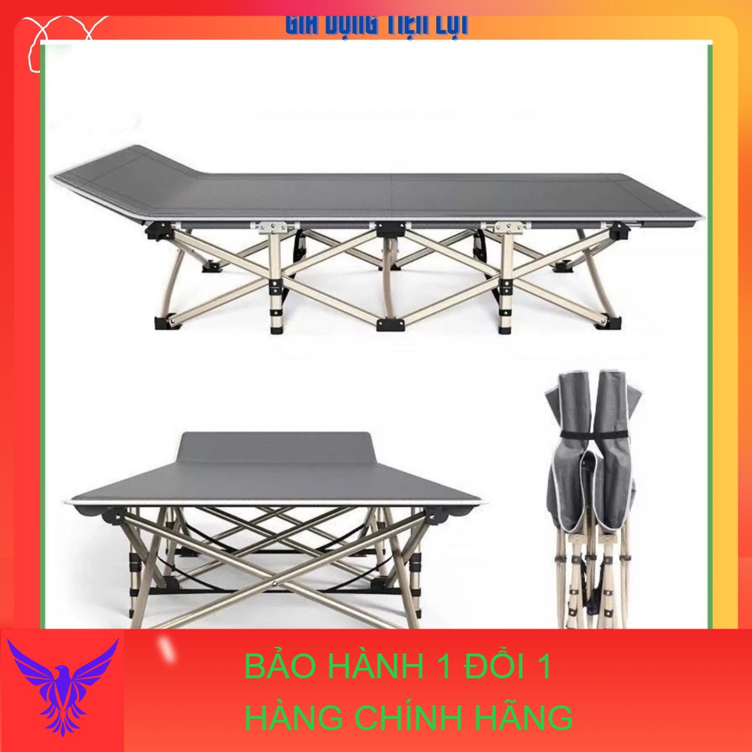 Giường xếp văn phòng ngủ trưa gấp gọn kích thước 67x180cm, giường gấp gọn nghỉ trưa tiện lợi cao cấp