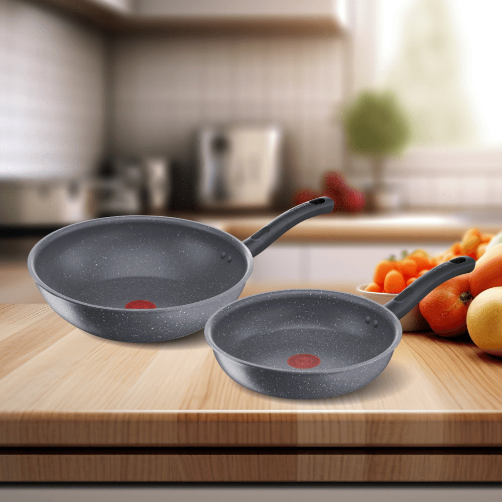 Global House TEFAL ชุดกระทะเซ็ท 2 ชิ้น COOK HEALTHY รุ่น G134S295 FP24 + WP28 รับประกันของเเท้! ราคา 1,639 บาท*ส่งฟรี