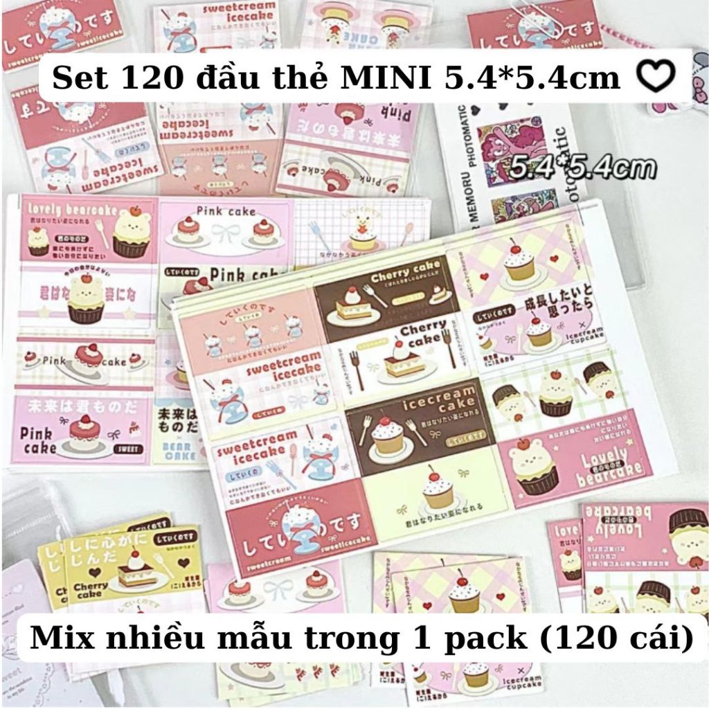 [Z02] Combo 120 đầu bấm MINI 54 * 54cm trang trí gói card gói quà siêu xinh