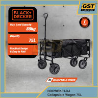 Black & Decker 75L Collapsible Wagon BDCWBK01-XJ Camping Trolley Folable Wagon Trolley Push Cart