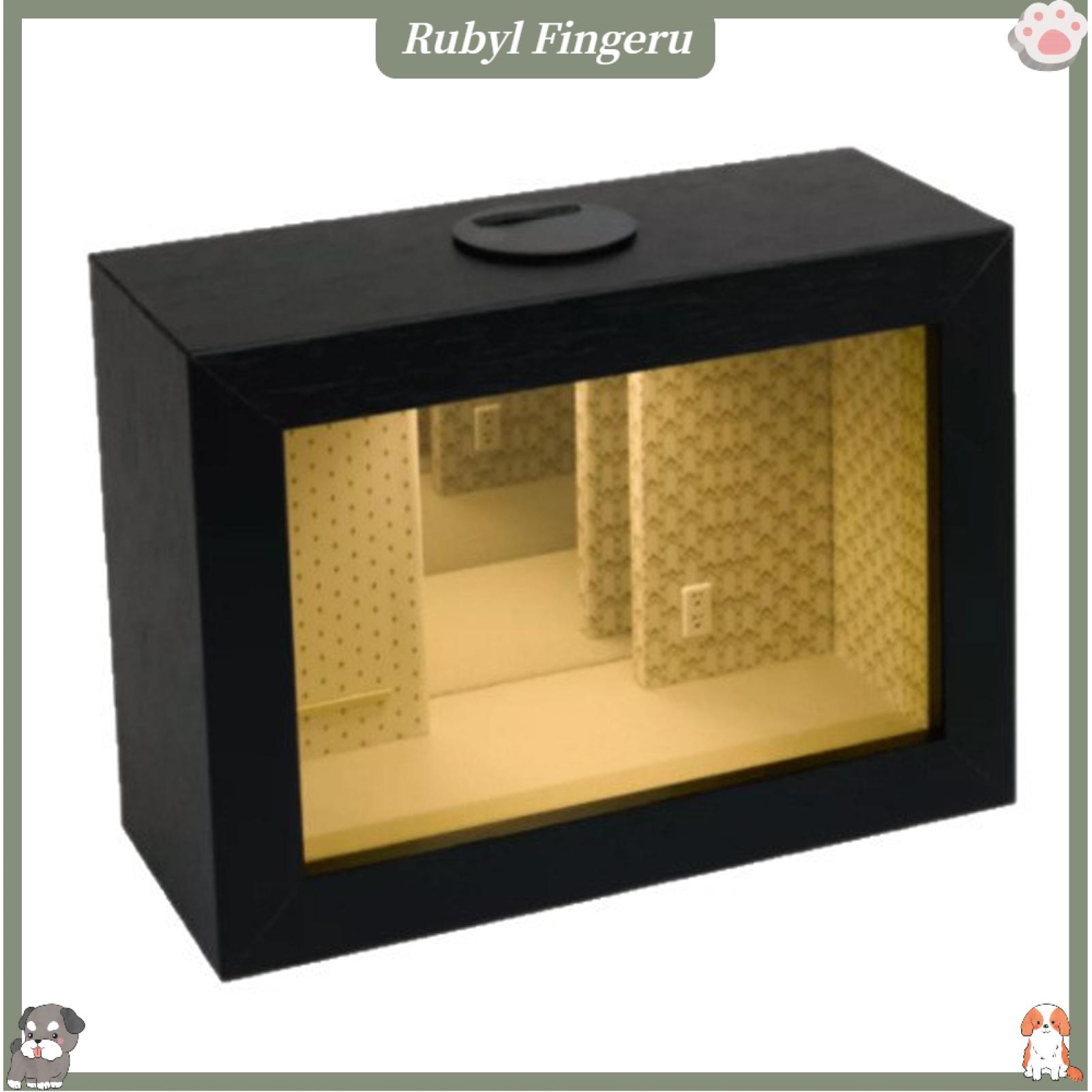 Backrooms Infinity Mirror Box Liminal Space Desk Decor Wooden Led Picture Frame Night Light – Mirror Illusion Infinite Tunnel Lamp Matte Black Dustproof Case Dual-use Desk Ornament for Dorm Display