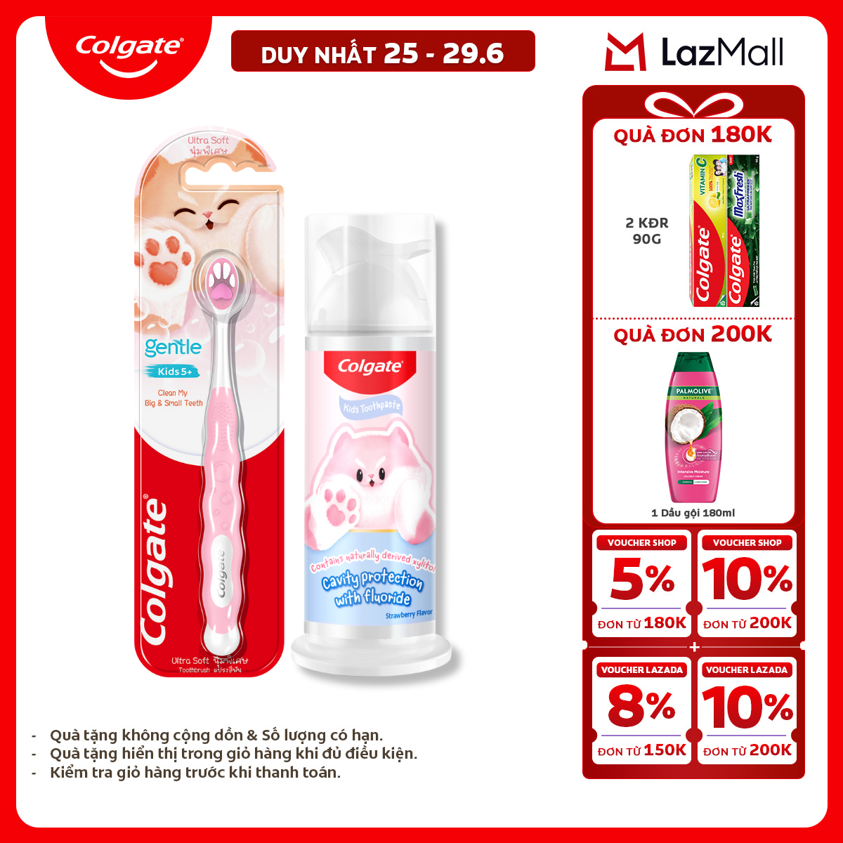 [Chỉ 25-29.6_X2 Voucher giảm đến 20%] Bộ kem đánh răng và bàn chải Colgate Fluffy dễ thương cho bé (mẫu ngẫu nhiên)
