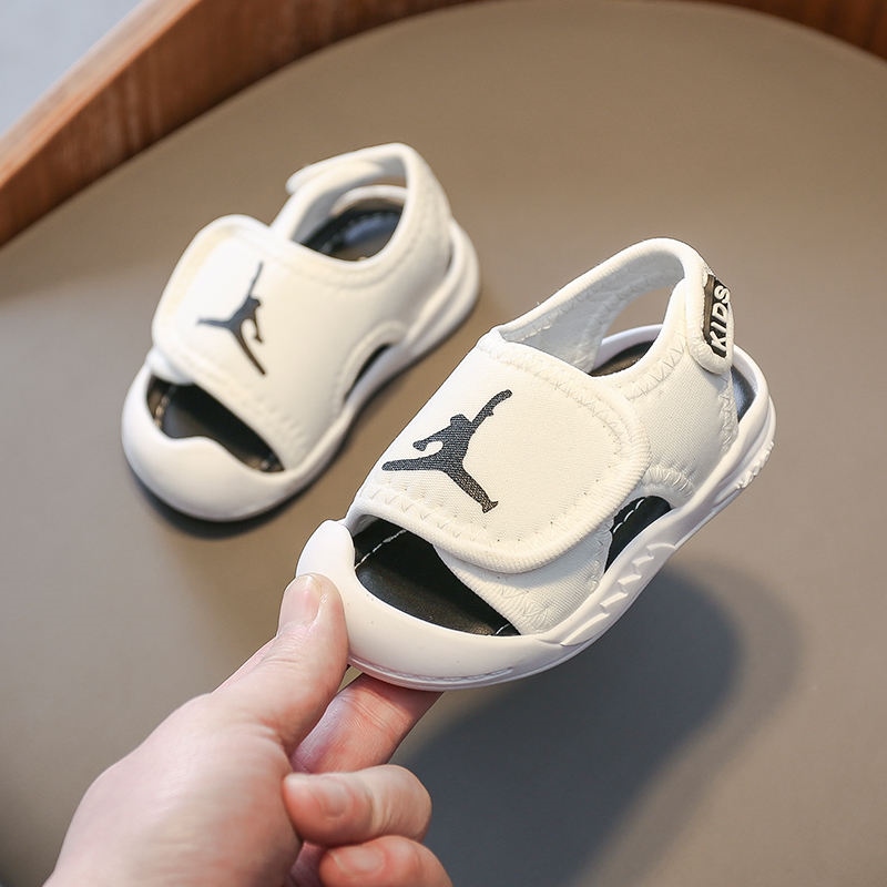 ✠ Jordan Baby Sandals Boys Infant Toddler Shoes 1 to 3 Years Old Soft Sole Anti-Slip Baotou Summer G