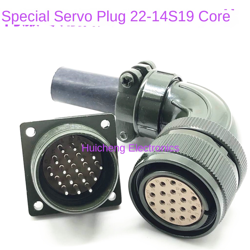 MS3102/3108 22-14S - Đầu Nối Servo Motor Mitsubishi 5015, Tiêu Chuẩn Quân Đội Mỹ, 19 Chân, Kiểu Amphenol - 19 lõi vuông góc