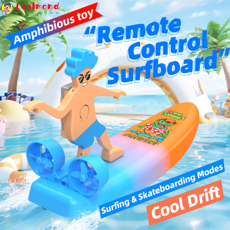 Kids Water Paddle Boat 2.4G RC Boat Waterproof Dual Mode Remote Control Surfboard Electric Toy Gifts For Boys Girls ราคา 457 บาท*ส่งฟรี