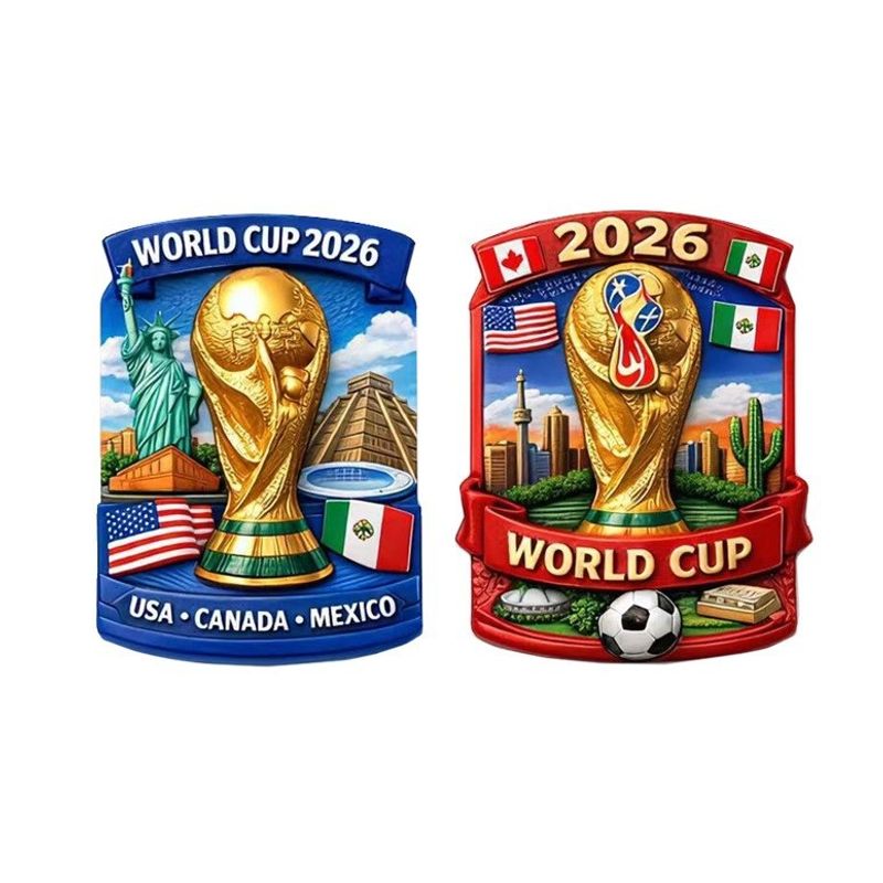 SEA AMILA Tấm nam châm kỷ niệm World Cup 2026 Mỹ Canada Mexico làm từ nhựa tổng hợp quà lưu niệm cho người hâm mộ bóng đá