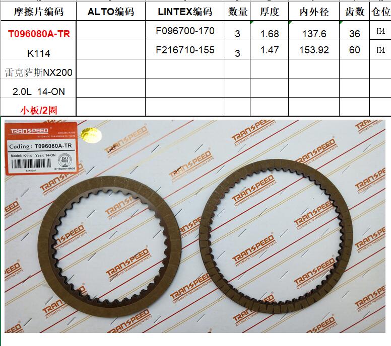 TRANSPEED K114 New Automatic Transmission Parts Auto Gearbox 1 Set Friction Kit Clutch Plate Brown High Quality for Toyota Car Accessories ราคา 2,522 บาท*ส่งฟรี
