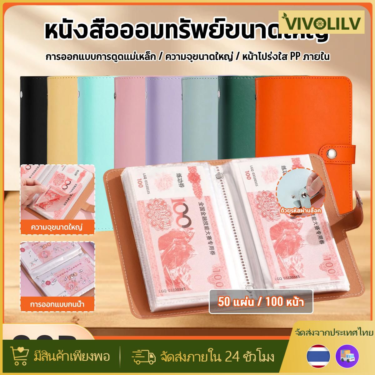 VIVOLILV สมุดออมเงิน สมุดโน๊ตครอบครัว ความจุขนาดใหญ่ ล็อคด้วยรหัสผ่าน สมุดออมเงิน สมุดออมเงิน สมุดเก็บธนบัตรที่ระลึก ราคา 32 บาท*ส่งฟรี
