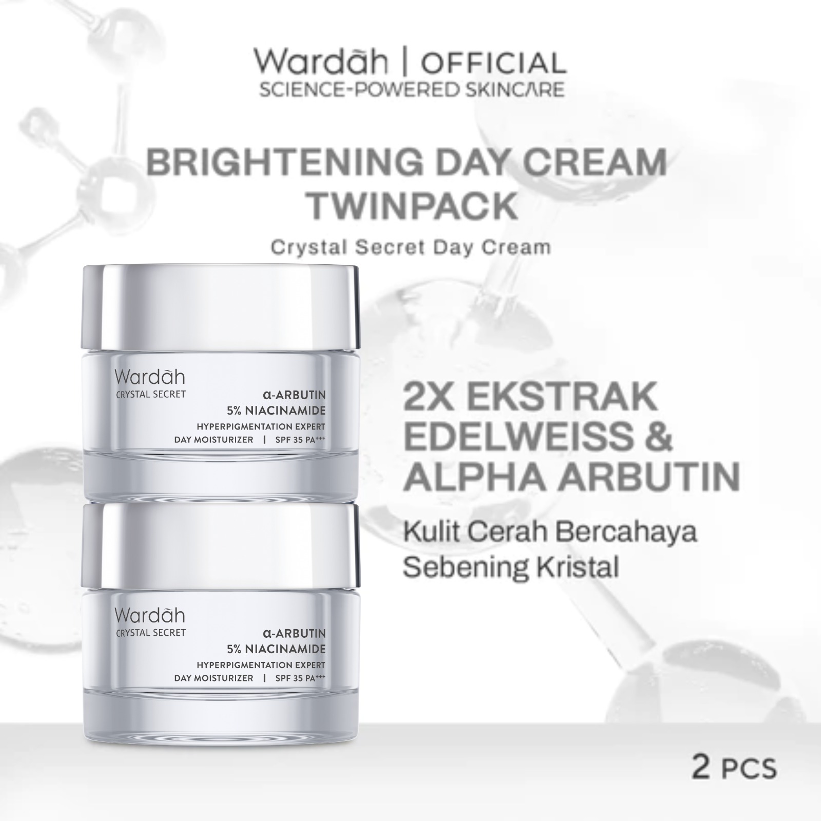 WARDAH Crystal Secret Brightening Day Cream 30 g Twinpack - Skincare Harga  218,500 rupiah*Gratis Ongkir