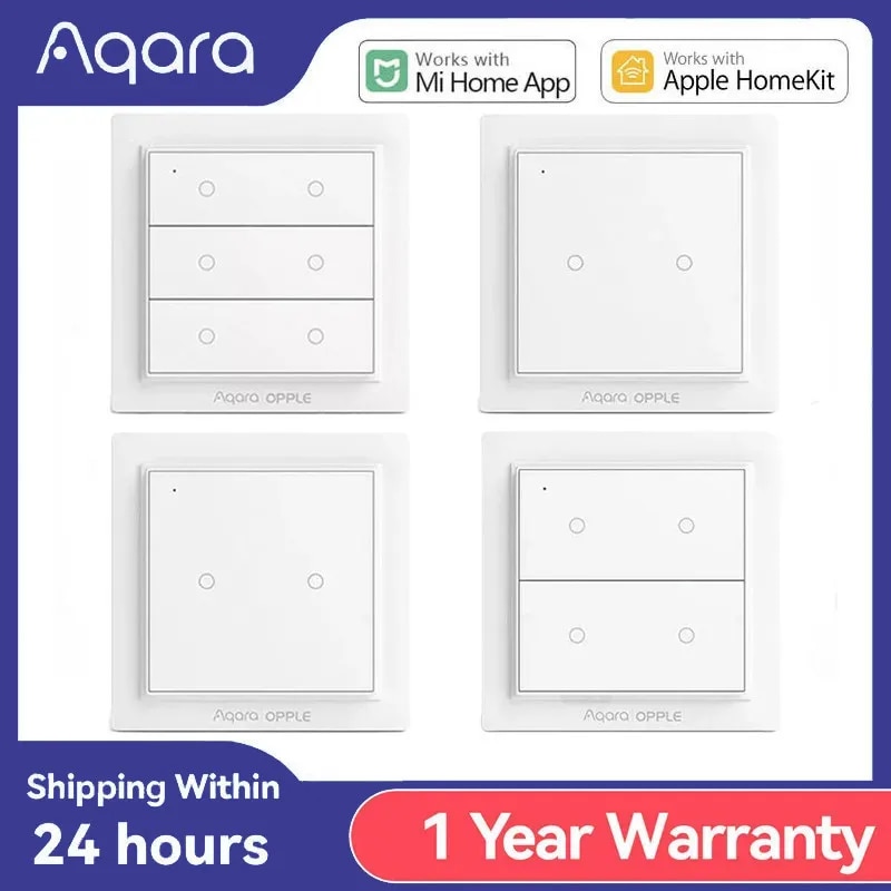 【Trusted】 Aqara Opple Wireless Smart Switch Version Wall Switch Zigbee 3.0 No Wiring Required For Mijia Mi Home Homekit App