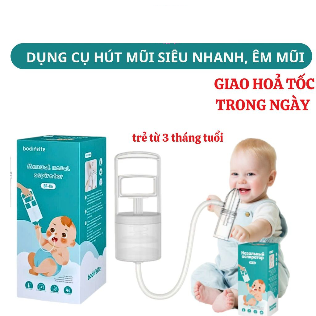 Dụng cụ hút mũi kéo tay thế hệ mới chất liệu nhựa nguyên sinh, lực hút mạnh an toàn cho bé