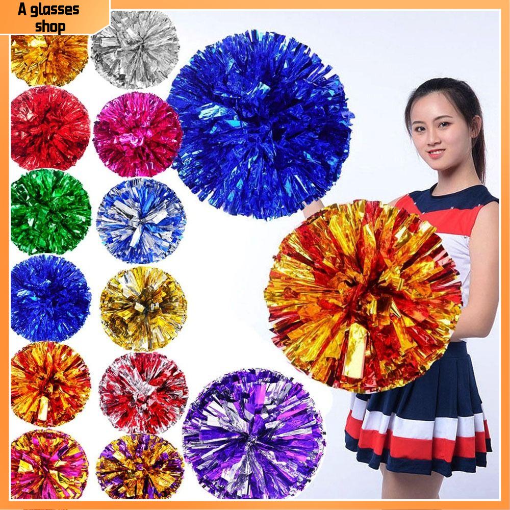 A GLASSES SHOP 1pc Nhựa xử lý Cạnh Tranh Hoa Đôi lỗ xử lý Cheerleader pompoms Cổ vũ Cổ Vũ Bóng Bữa T