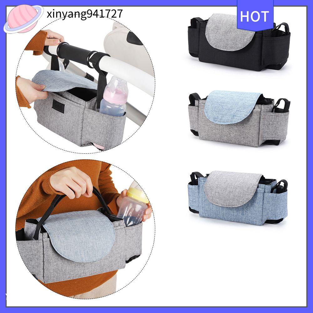 Xinyang941727 phụ kiện xe đẩy treo túi lưu trữ túi đựng tã Túi Xe đẩy trẻ em em bé sắp xếp túi đựng bình sữa ngăn để cốc chai giá