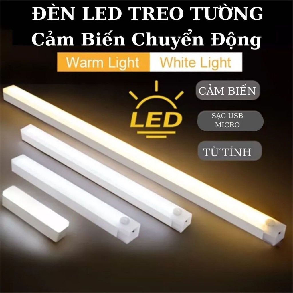 Đèn led cảm biến chuyển động đèn ngủ không dây cổng sạc usb gắn tường tủ bếp nhà vệ sinh cầu thang BIGBA