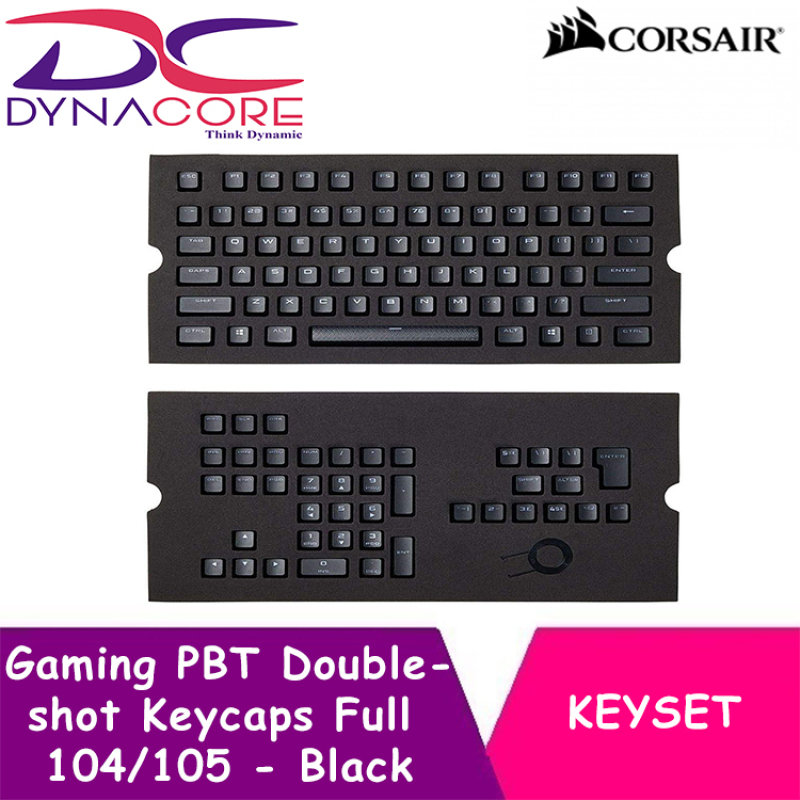 DYNACORE - Corsair Gaming PBT Double-shot Keycaps Full 104/105-Keyset - Black Singapore