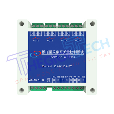 Module Chuyển Đổi Tín Hiệu Analog Sang RS-485 (8 Kênh) ZTSIOT – Tích Hợp 4 Kênh Relay, Hỗ Trợ Modbus RTU, Thu Thập & Điều Khiển Tín Hiệu Công Nghiệp