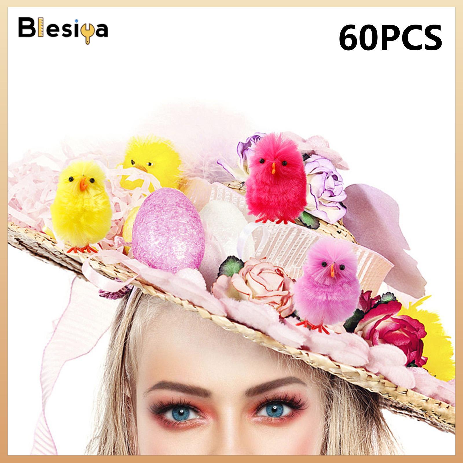 Blesiya 36 Pieces Realistic Chenille Easter Chicks for Basket Easter