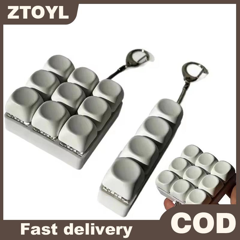 ZTOYL Keychain With Keyboard To Relieve Stress 4 9 Button Toy Relaxing And Quiet Mechanical Keyboard Easy To Remove Readjust