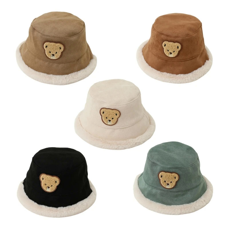 Bé Xô hat ngắn vành ngư dân hat thời trang trẻ mới biết đi hat mùa đông Windproof bảo vệ Cap cho 2-5y trẻ em