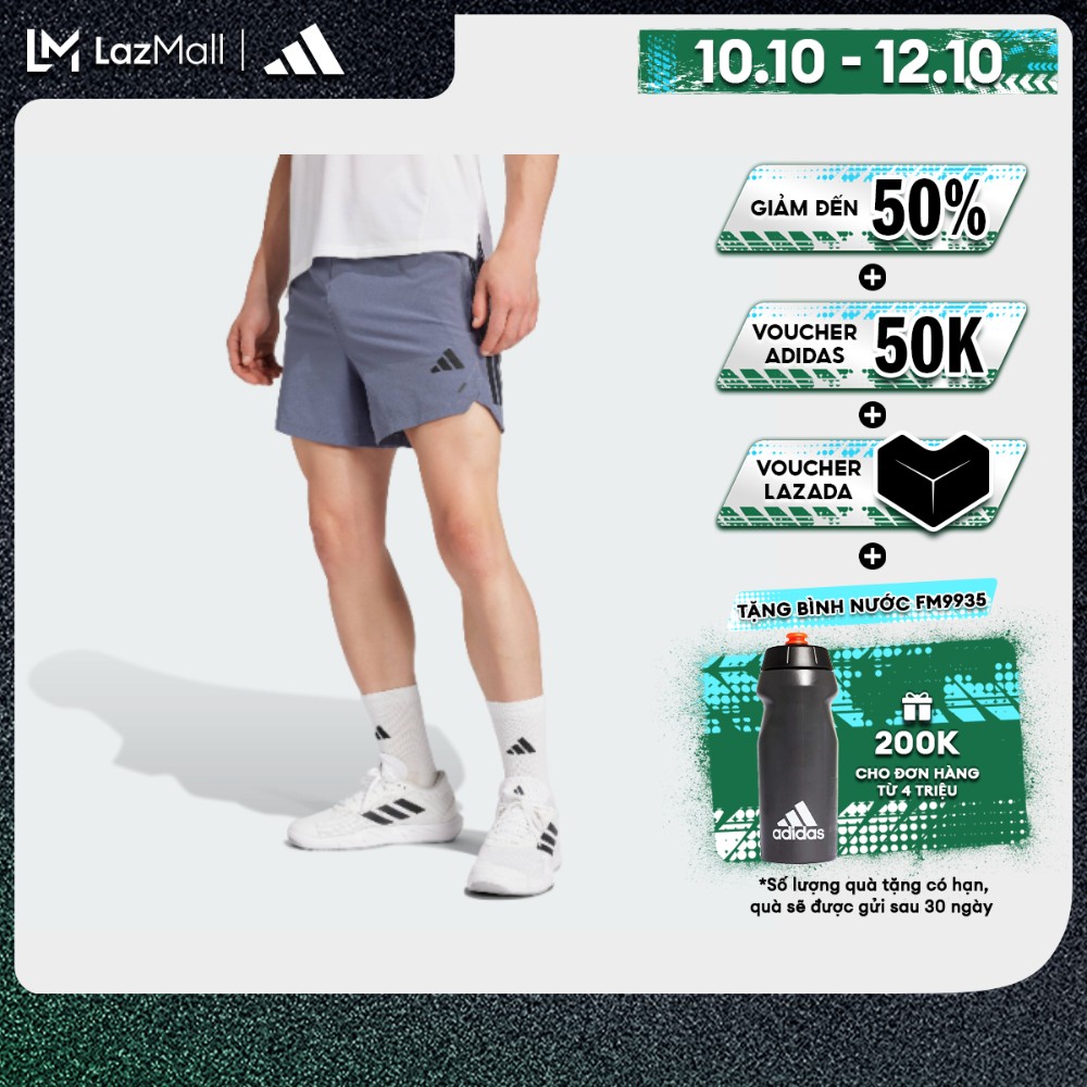 adidas Tập luyện Quần Short 3 Sọc PrimeLift Nam Xám JE8236