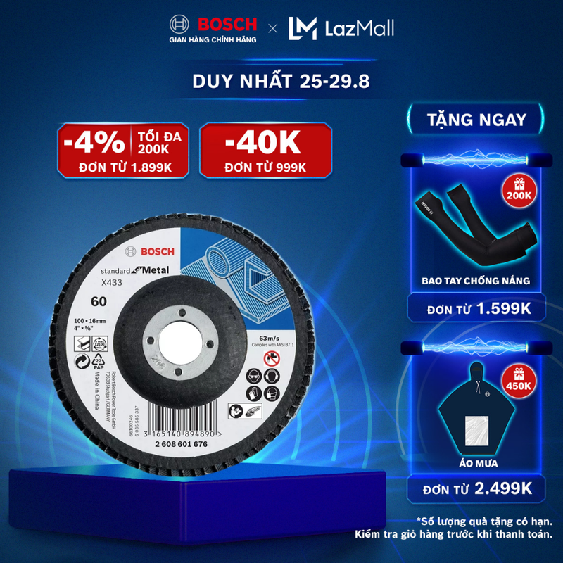 Đĩa nhám xếp Bosch Alox