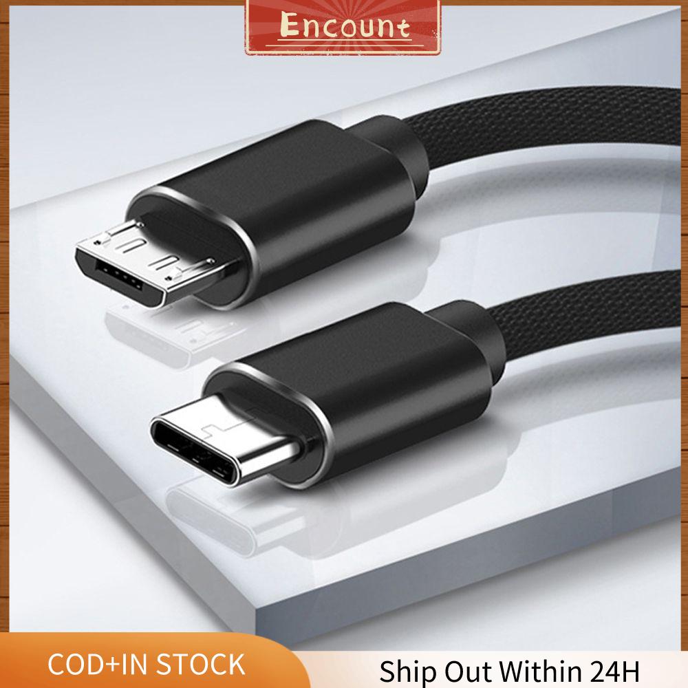 ENCOUNT Bện Bộ chuyển đổi OTG QC4.0 Nam đến Nam USB Loại C Để Micro Cáp USB Nhanh chóng Sạc Cáp dữ liệu