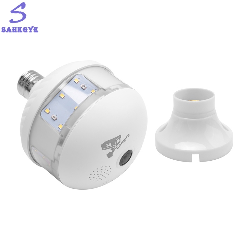 4MP WIFI E27 Bulb Pro Security Camera Fisheye Wifi Camera Full Color Night Vision Two-Way Voice Wireless Auto Tracking ราคา 923 บาท*ส่งฟรี