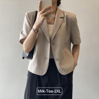 FASHLOVER Korean Style Women Casual Loose Short Sleeve Blazer Fashion Plain Cardigan