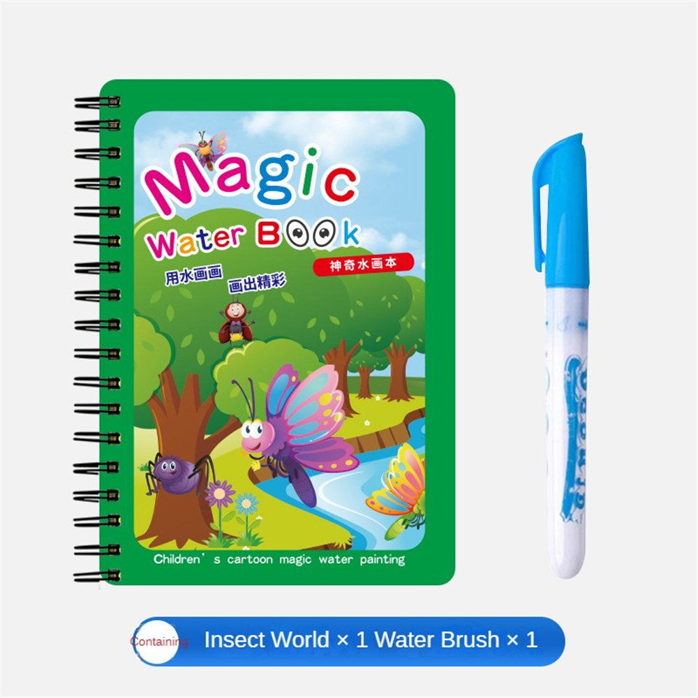 JEOBEST Magic Water Book สมุดระบายสี ด้วยน้ำเปล่า สีระบายน้ำ สมุดฝึกวาดภาพระบายสี ระบายซ้ำได้ มีหลายแบบ ของขวัญสำหรับเด็ก DIY ของเล่น Muqinyucl