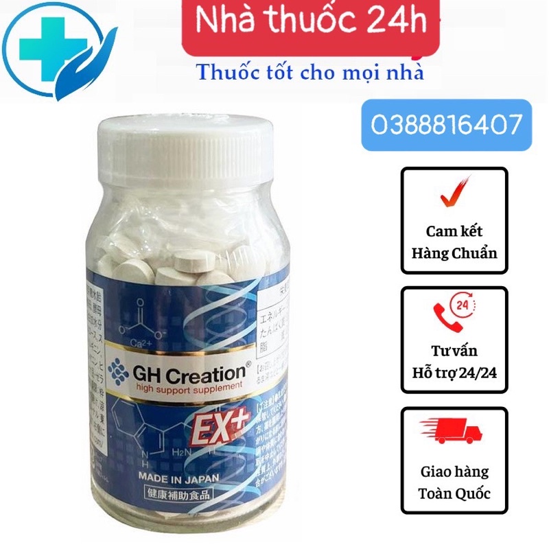 (CHÍNH HÃNG) Viên uống hỗ trợ tăng chiều cao GH Creation EX+, xuất sứ Nhật Bản, 270 viên