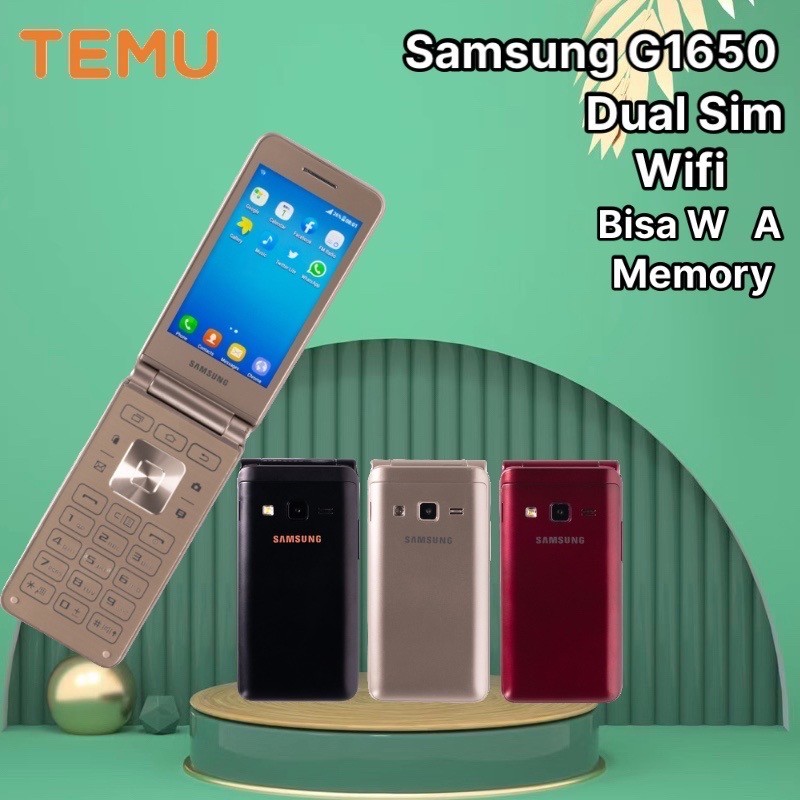 Hp Samsung lipat Galaxy Folder 2 G1650 bisa W ADual Sim Keypad Flip Lipat Termurah Harga 999,889 rupiah*Gratis Ongkir