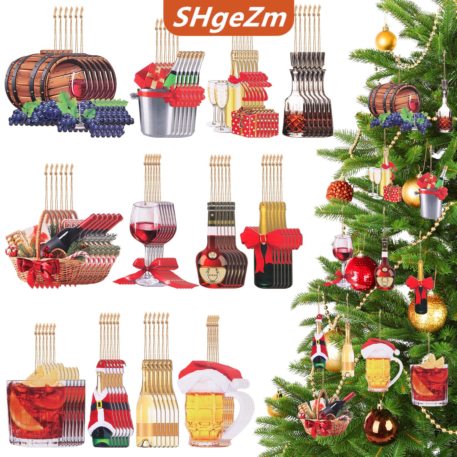 [COD] SHgeZm 72Pcs Whiskey Giáng Sinh Đồ Trang Trí Bằng Gỗ Dành Cho Người Lớn Đồ Uống Rượu Rượu Sâm Banh Chai Bằng Gỗ Cocktail Xmas Đồ Trang Trí Cho Giáng Sinh Tr