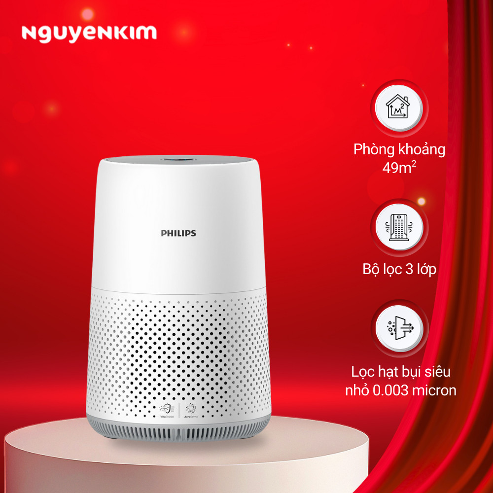 Máy lọc không khí Philips AC0850/20 - Trắng, Kích thước 363x213x245mm, Bộ lọc Nano Protect HEPA