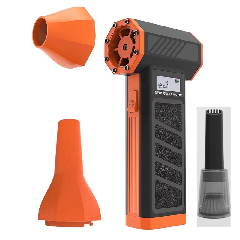 130000RPM Mini Fan Air Blower Fan with Led Display&Light 4 Gear Wind Speed Dust Cleaner Vacuum for Home Cars