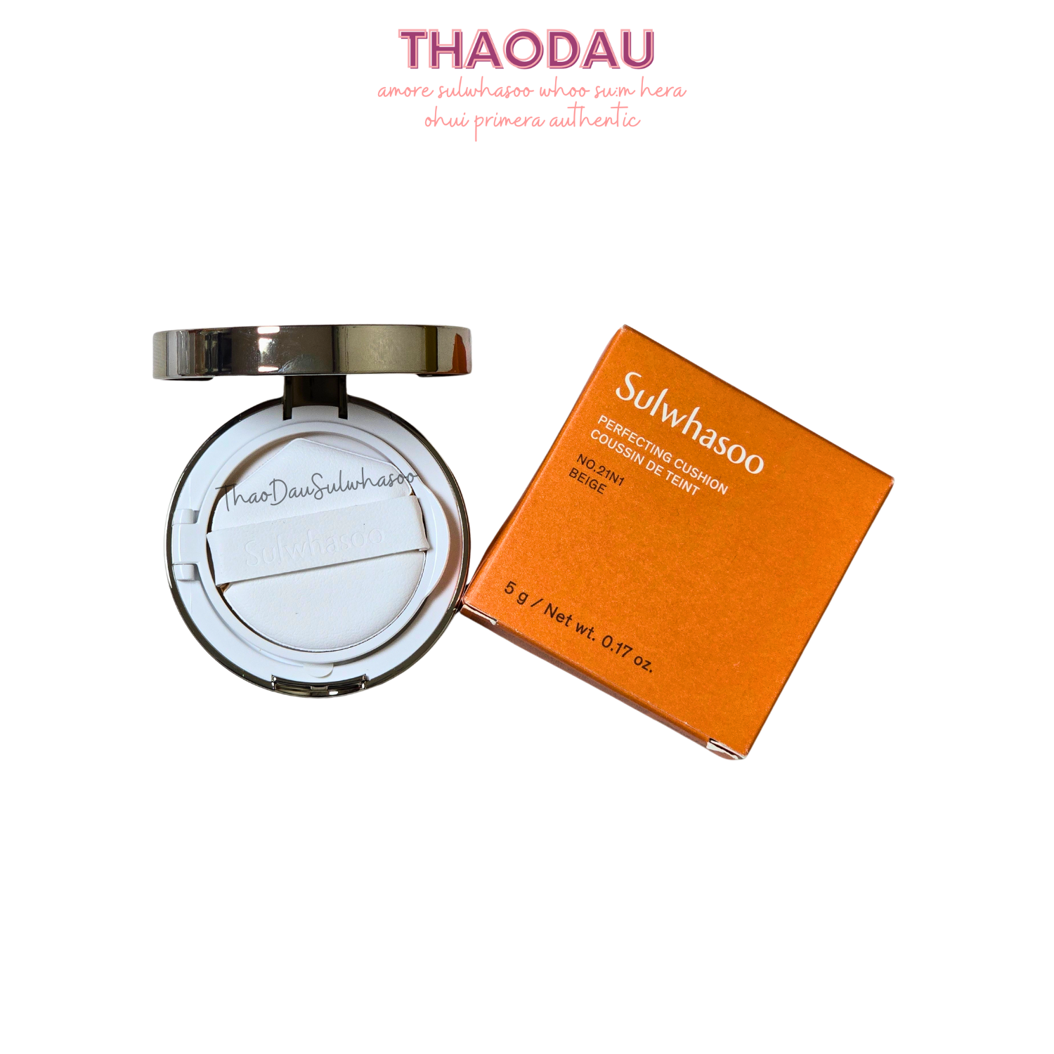 Chuẩn auth Sulwhasoo Mini Cushion Perfecting Coussin de Teint 5g Phấn Ướt Cushion Bản mới nhất tloskorea cũ