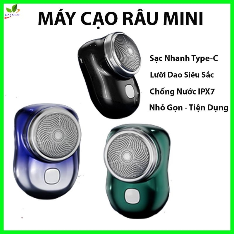 Mini Shaver with 3 Dual Blades, Self-Sharpening, Ipx7 Waterproof Electric Multi-Function Razor, Compact and Portable