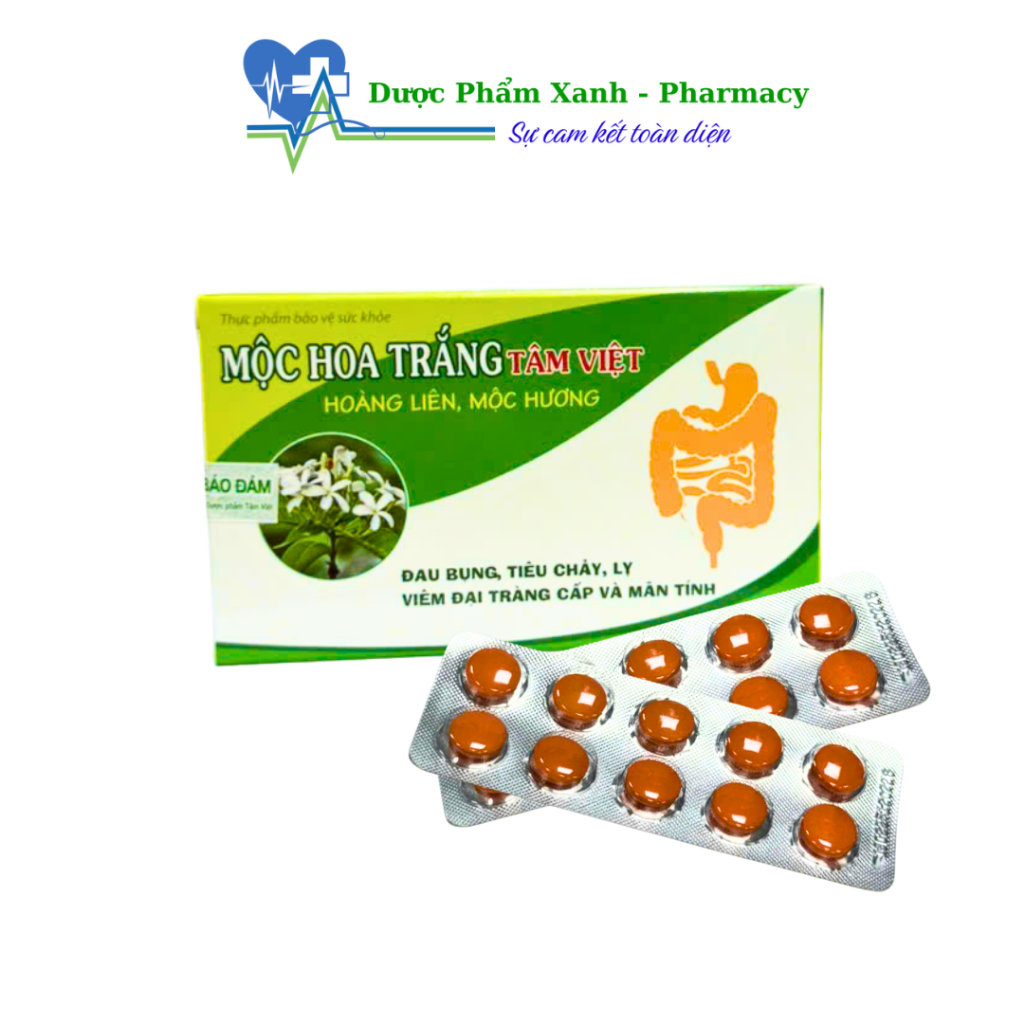 Mộc Hoa Trắng Tâm Việt Hỗ Trợ Cho Người Bị Đau Bụng, Rối Loạn Tiêu Hóa – Hộp 100 viên