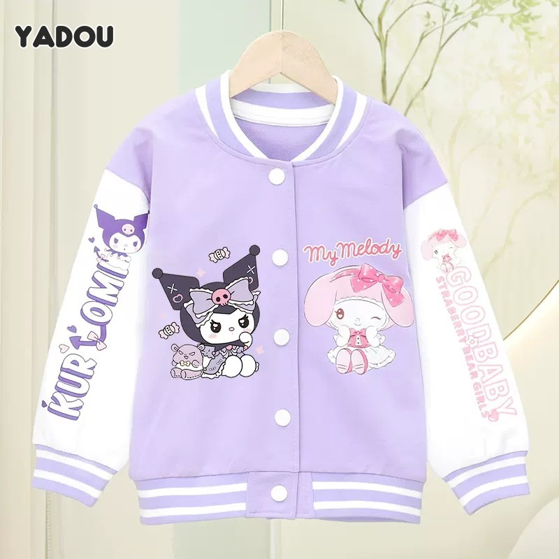 YADOU Girls' clothing Cartoon prints Girls' jackets Girls' baseball jackets Fashionable and comfortable Children's jackets and tops Recommended height 120-170 cm ราคา 479 บาท*ส่งฟรี